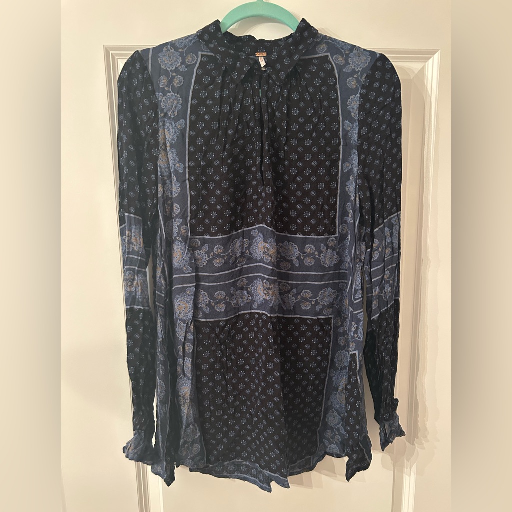 Free People Printed Blouse